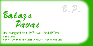 balazs pavai business card